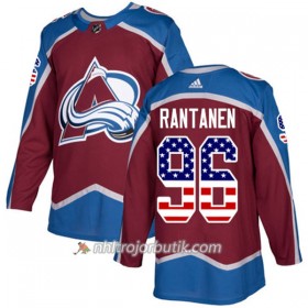 Män Ishockey Colorado Avalanche Tröja Mikko Rantanen 96 Adidas 2017-2018 Burgundy Röd USA Flag Fashion Authentic
